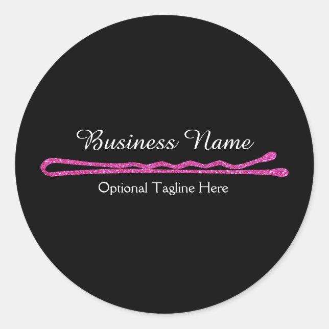 Sticker rond Bobby Parties scintillant rose (Devant)