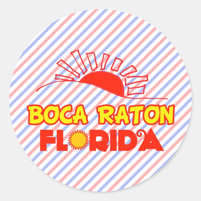 Sticker Rond Boca Raton, Floride (Devant)