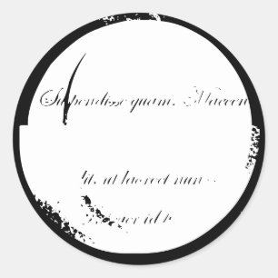 Sticker Rond Bocal à épices encre noire vintage bordure colorée