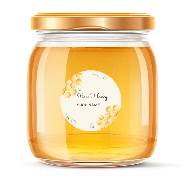 Sticker Rond Bocal apiculteur de miel (Créateur téléchargé)