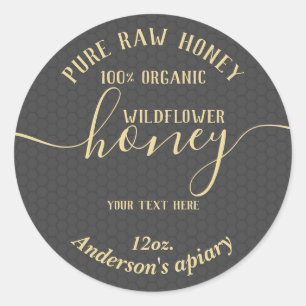 Sticker Rond Bocal de miel moderne simple