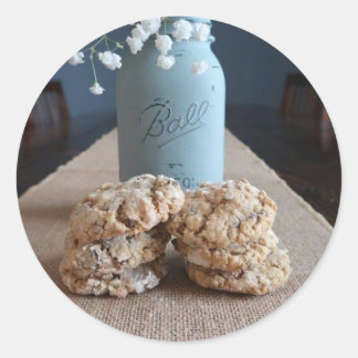 Sticker Rond Bocaux et biscuits