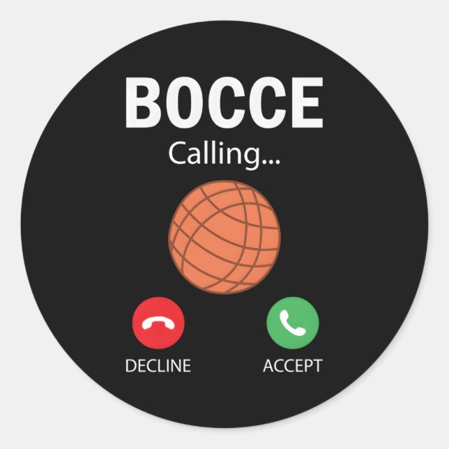 Sticker Rond Bocce Appelle Quote Bocce Player Bocce (Devant)