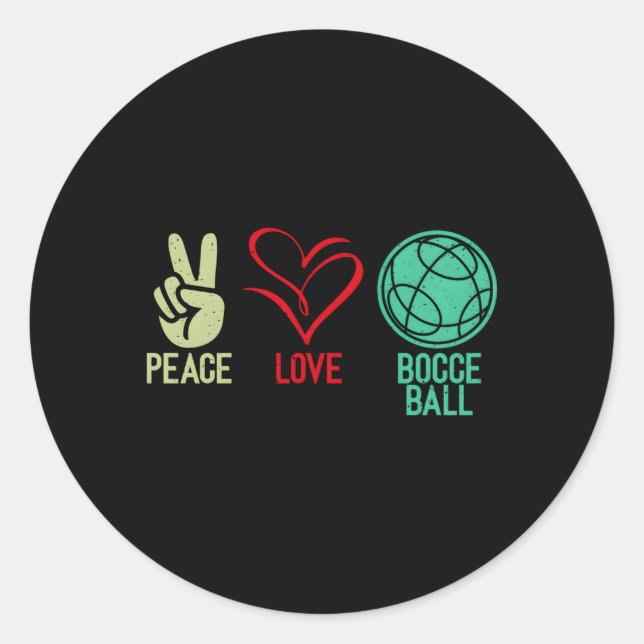 Sticker Rond Bocce d'amour de paix (Devant)