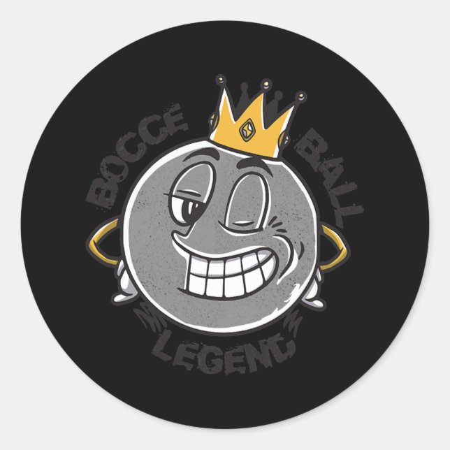 Sticker Rond Bocce Legend Saying Bocce Ball King Jack Bocci (Devant)