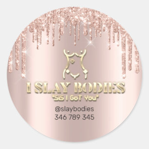 Sticker Rond Bodies à incandescence Logo Cosmétique Sculpture R