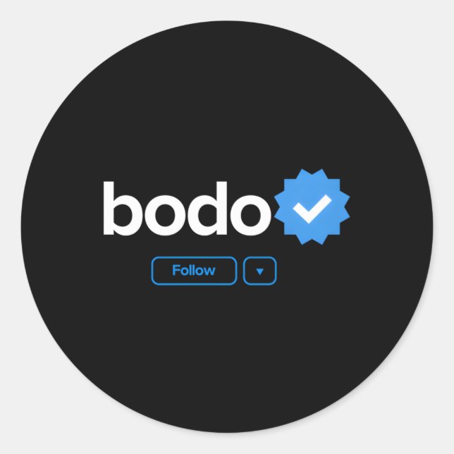 Sticker Rond Bodo Prénom Badge Vérifié Social Media Bodo (Devant)