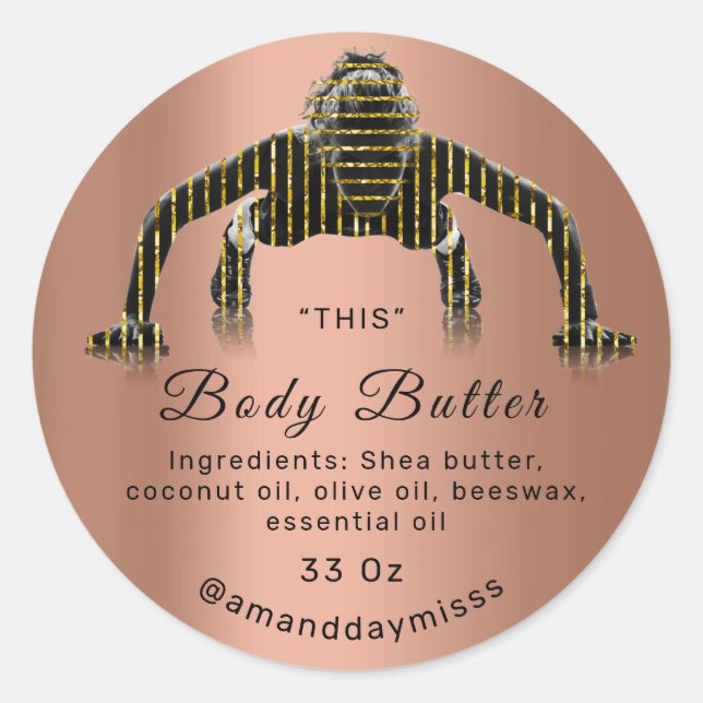 Sticker Rond Body Oil Balm Soins de conditionnement cosmétique  (Devant)