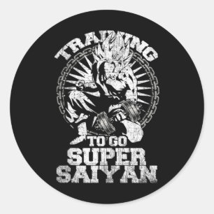 Sticker Rond Bodybuilder Anime Lover Drôle Entraînement Fitness
