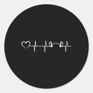 Sticker Rond Bodybuilding Dumbbell Heart Gym Bodybuil