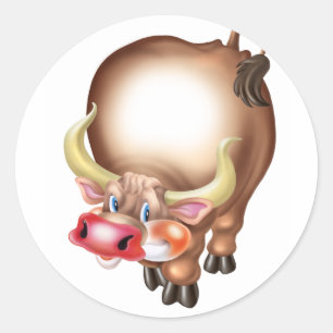 Sticker Rond Boeuf, buey, boi, kuh