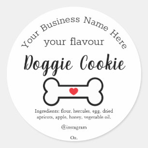 Sticker Rond Boeuf de chien Cookie de chien personnalisé