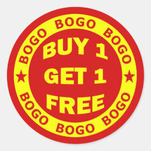 STICKER ROND BOGO ACHETER UN OBTENIR UN GRATUIT