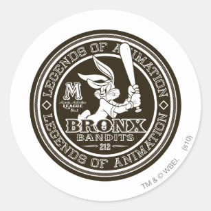 Sticker Rond BOGS BUNNY™ Bronx Bomber's Round Logo B/W