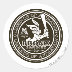 Sticker Rond BOGS BUNNY™ Bronx Bomber's Round Logo B/W
