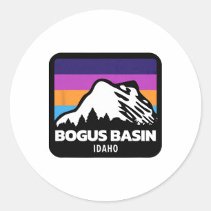 Sticker Rond Bogus Basin Idaho Ski Snowboard Montagnes Fa
