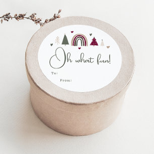 Sticker Rond Boho Arc En Ciel & Coeurs Oh Quel Amusement À Part