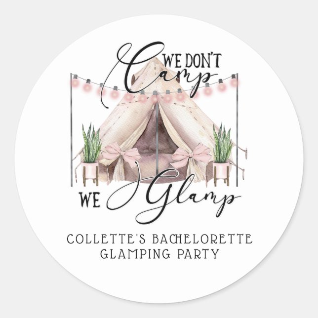 Sticker Rond Boho Bachelorette Glaming Party (Devant)