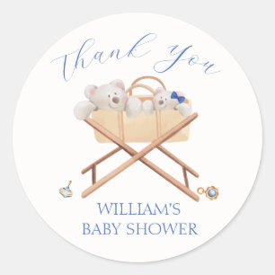 Sticker Rond Boho Bear Bassinet Toy Baby shower