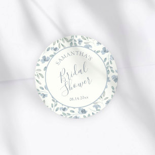 Sticker Rond Boho Bleu & Crème Cadeau de Fiançailles