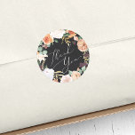 Sticker Rond Boho Blooms Moderne Floral Merci Favoriser<br><div class="desc">Les stickers de faveur fleurie chic Boho "merci" dans un élégant script de calligraphie encerclé par une couronne de fleurs d'aquarelle et feuillage dans des tons de terre d'inspiration pastel du désert de sauge vert,  pêche,  ivoire et blanc.</div>