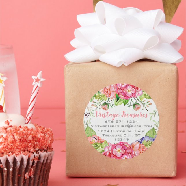 Sticker Rond Boho boisé boisé Floral Entreprise ou artisanal (Fête)