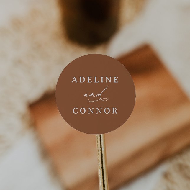 Sticker Rond Boho Burnt Orange Mariage (Créateur téléchargé)