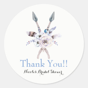 Sticker Rond Boho Chic Bohème Flèches Fleur Fête