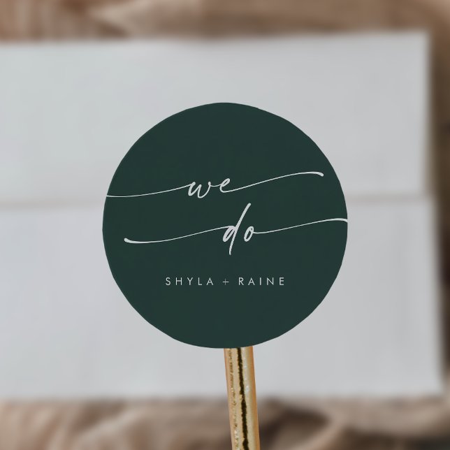 Sticker Rond Boho Chic Emerald Green Nous faisons Enveloppe Pho (Créateur téléchargé)