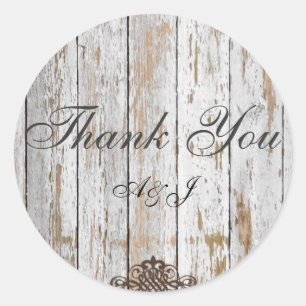Sticker Rond boho chic grange bois mariage campagnard rustique