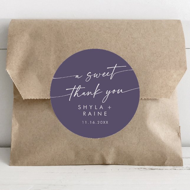 Sticker Rond Boho Chic Plum Purple A Sweet Merci Favoriser (Créateur téléchargé)