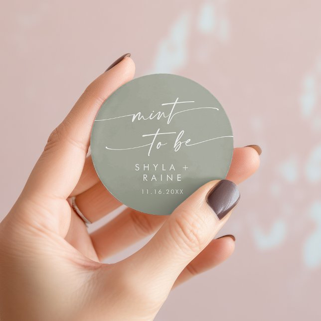 Sticker Rond Boho Chic Sage Green Mint À Être Favorisant Sticke (Boho Chic Sage Green Mint To Be Favor Sticker)