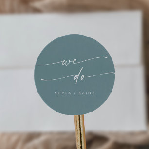 Sticker Rond Boho Chic Seafoam Turquoise Nous faisons Enveloppe