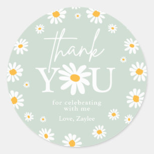 Sticker Rond Boho Daisy Deux Fêtes Sauvages 2e Anniversaire Fav