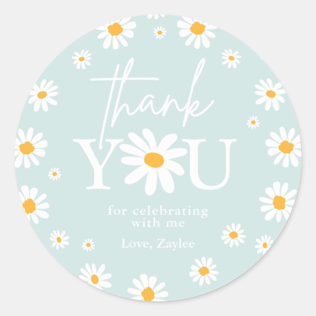 Sticker Rond Boho Daisy Deux Fêtes Sauvages 2e Anniversaire Fav (Devant)