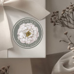 Sticker Rond Boho Ecru Aquarelle Floral Wedding Favoriser<br><div class="desc">C'est un mariage d'inspiration boho mignon,  merci autocollant dans les tons blanc écru ivoire. Oeuvres d'art originales avec grande aquarelle florale,  plis défilent pour voir d'autres objets de cette collection</div>