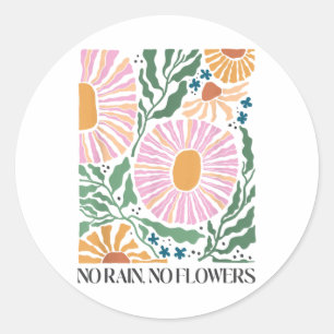 Sticker Rond Boho Fleur d'été Botanique Nature Lover Floral W