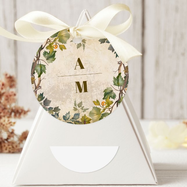 Sticker Rond Boho Fleur sauvage d'automne Mariage botanique (Créateur téléchargé)