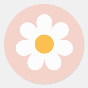 Sticker Rond Boho Floral Daisy Fête d'anniversaire Super Faveur