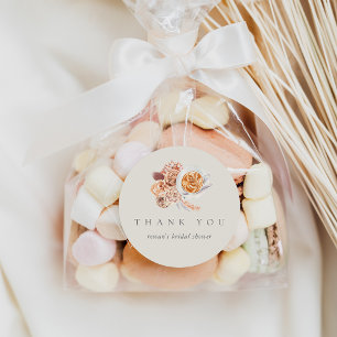 Sticker Rond Boho Floral Fête des mariées de café Merci