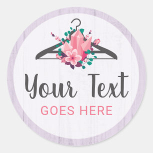Sticker Rond Boho Floral Vêtements cintre Mode Boutique