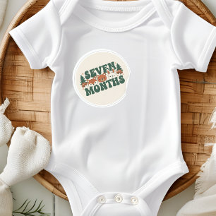 Sticker Rond Boho Forêt Boisée Bébé Sept Mois Jalons