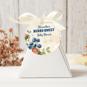 Sticker Rond Boho fraise Berry Baby shower doux