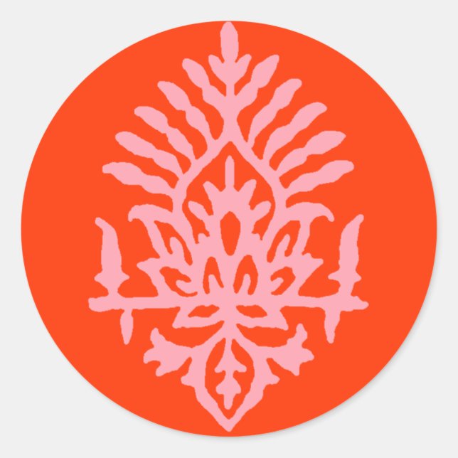 Sticker Rond Boho India Block Print (Devant)
