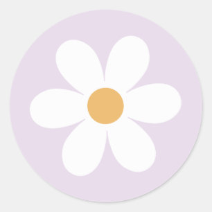 Sticker Rond Boho lilas de marais rétro