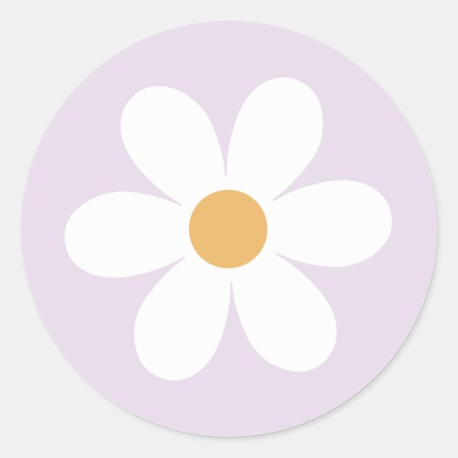 Sticker Rond Boho lilas de marais rétro (Devant)