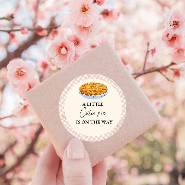 Sticker Rond Boho Little Cutie Pie Thanksgiving Baby shower (Créateur téléchargé)