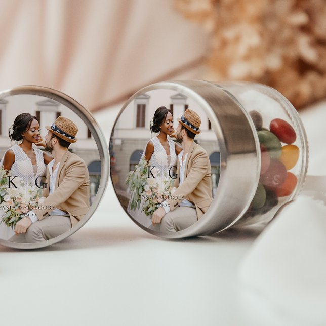 Sticker Rond Boho moderne simple | Mariage photo (Créateur téléchargé)