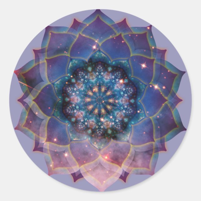 Sticker Rond Boho Nebula Mandala, Mystique (Devant)