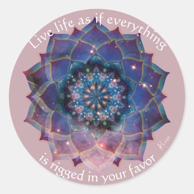 Sticker Rond Boho Nebula Mandala, Mystique (Devant)